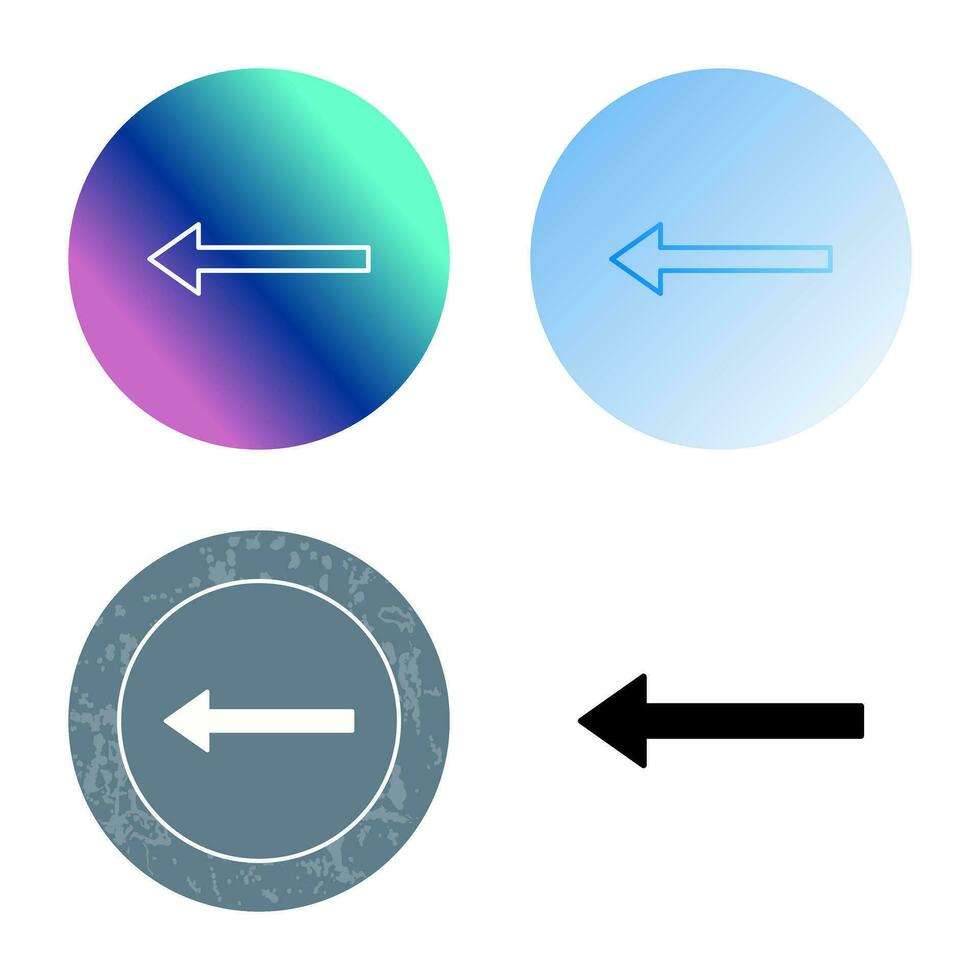 icône de vecteur de flèche gauche unique