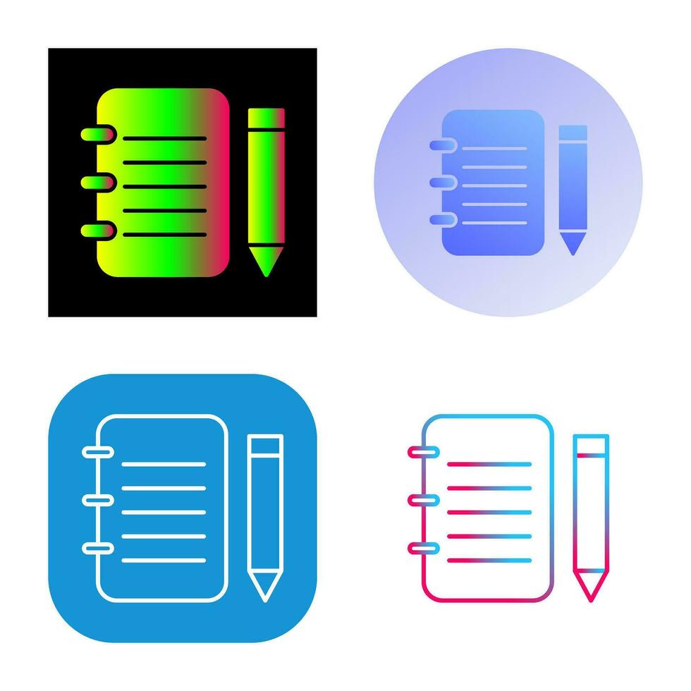 icône de vecteur de bloc-notes unique