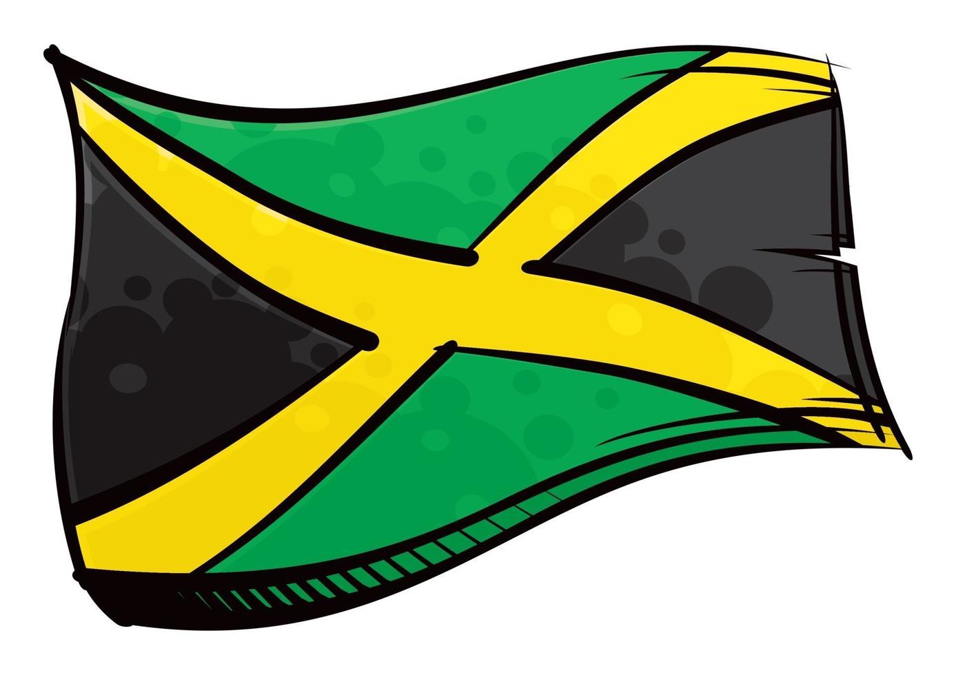 Drapeau de la Jamaïque peint dans le vent vecteur