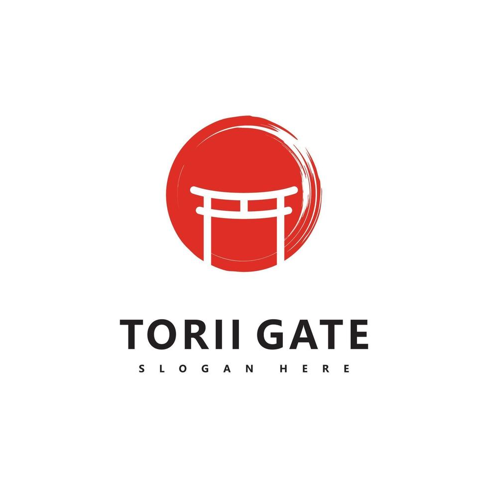 L'icône du logo torii conception d'illustration vectorielle japonaise vecteur
