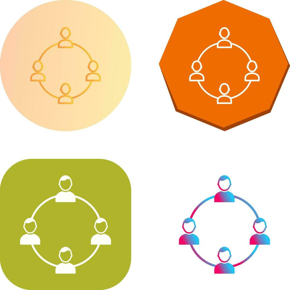 icône de vecteur de groupe de réseau unique