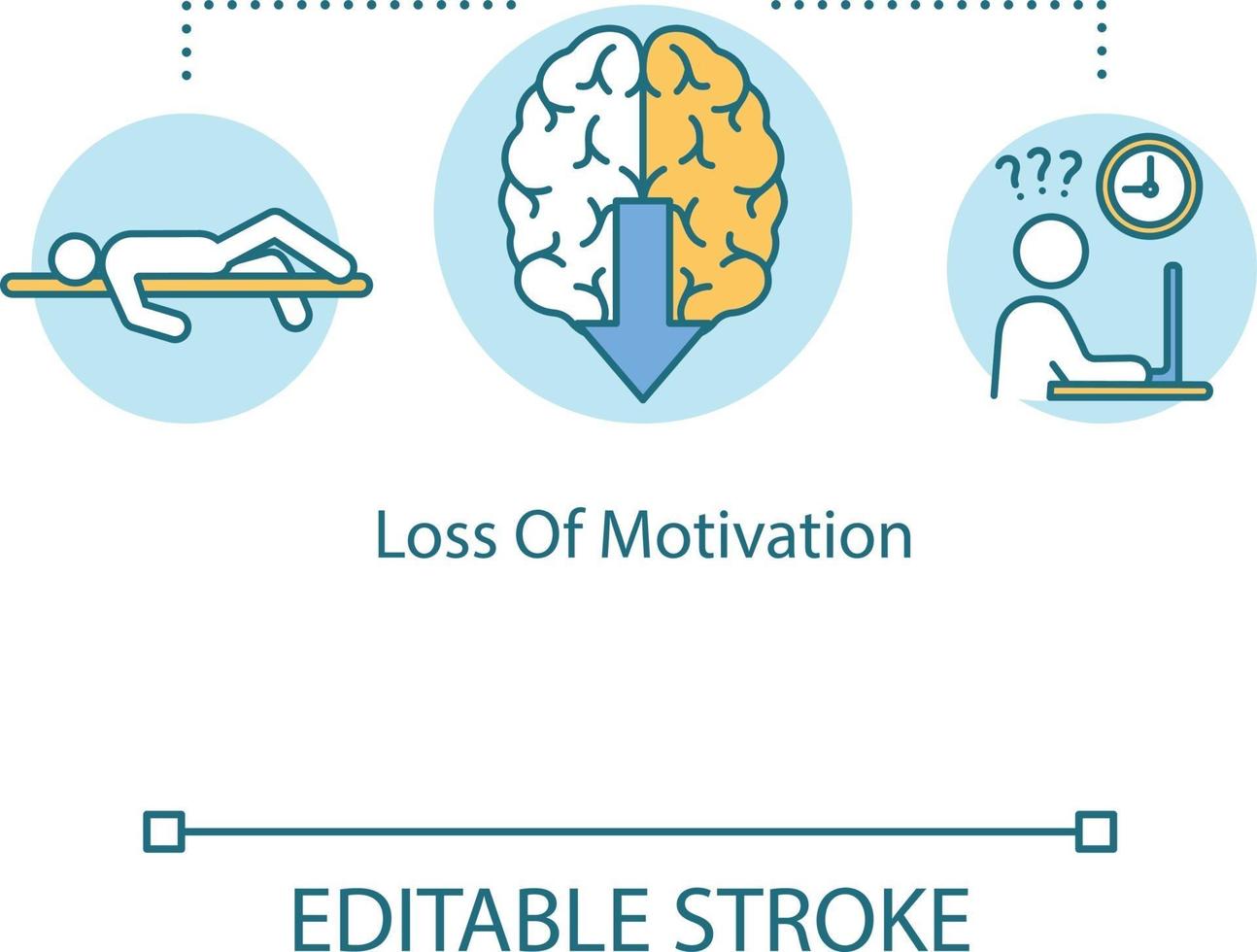 icône de concept de perte de motivation vecteur