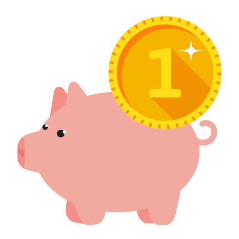 Infographie de trois cochons avec des pièces de monnaie vecteur