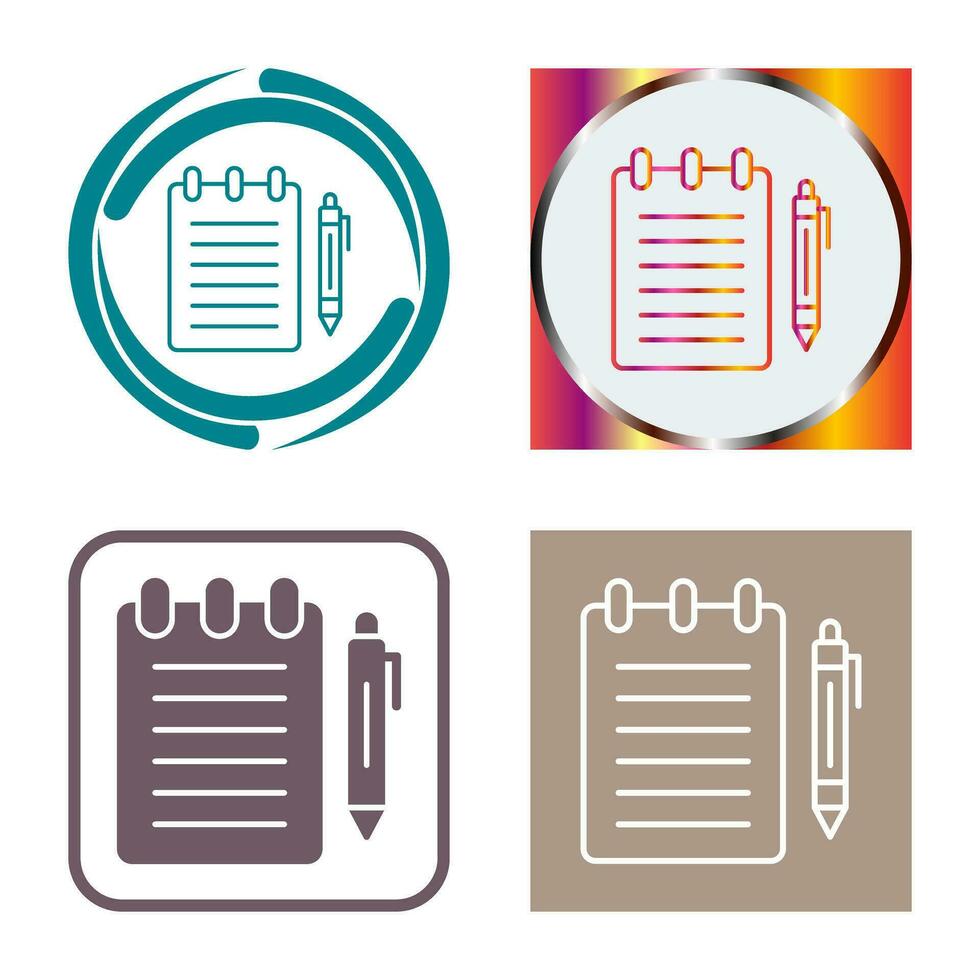 icône de vecteur de bloc-notes