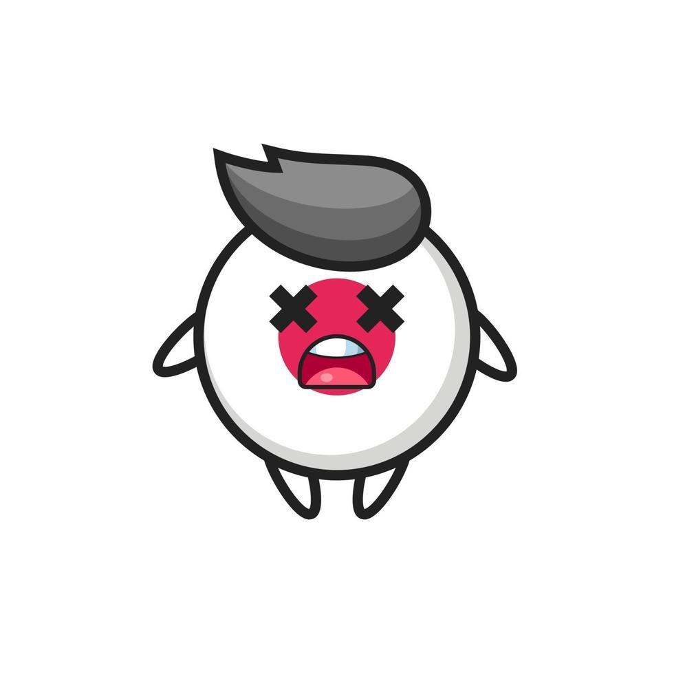 le personnage de mascotte d'insigne de drapeau du japon mort vecteur