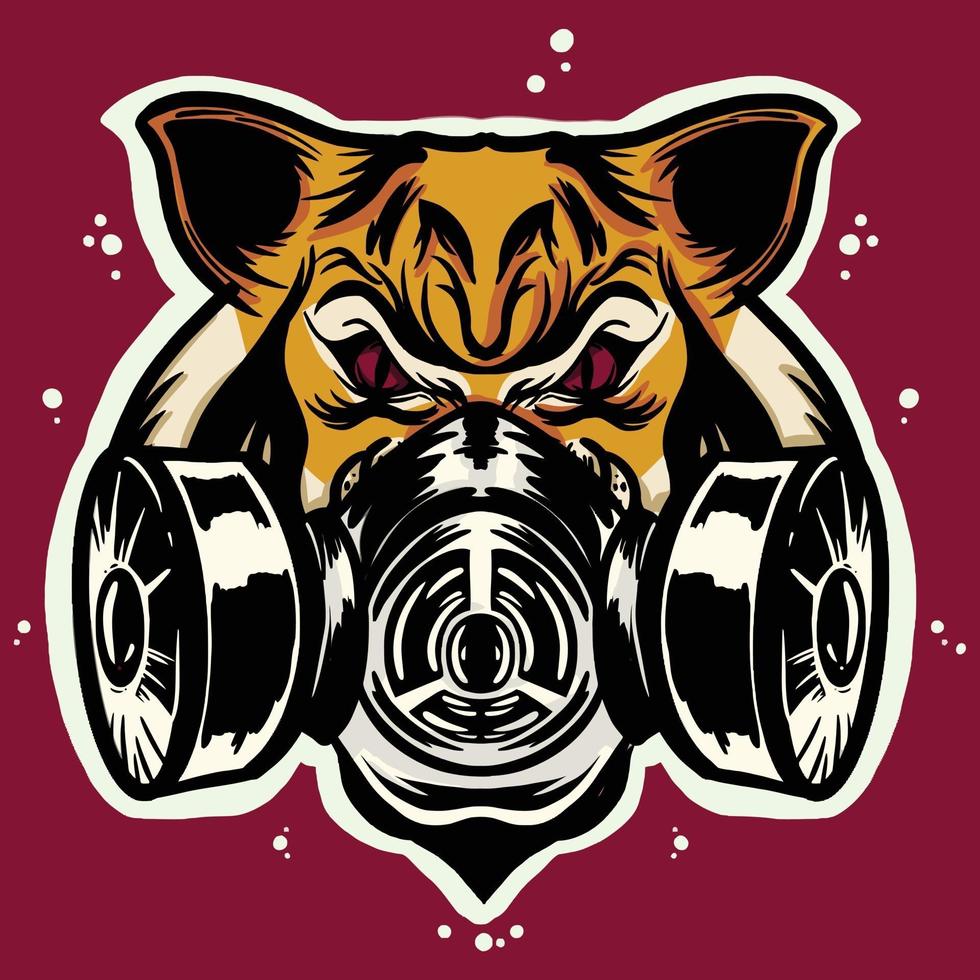 illustration vectorielle de tête de tigre avec masque vecteur
