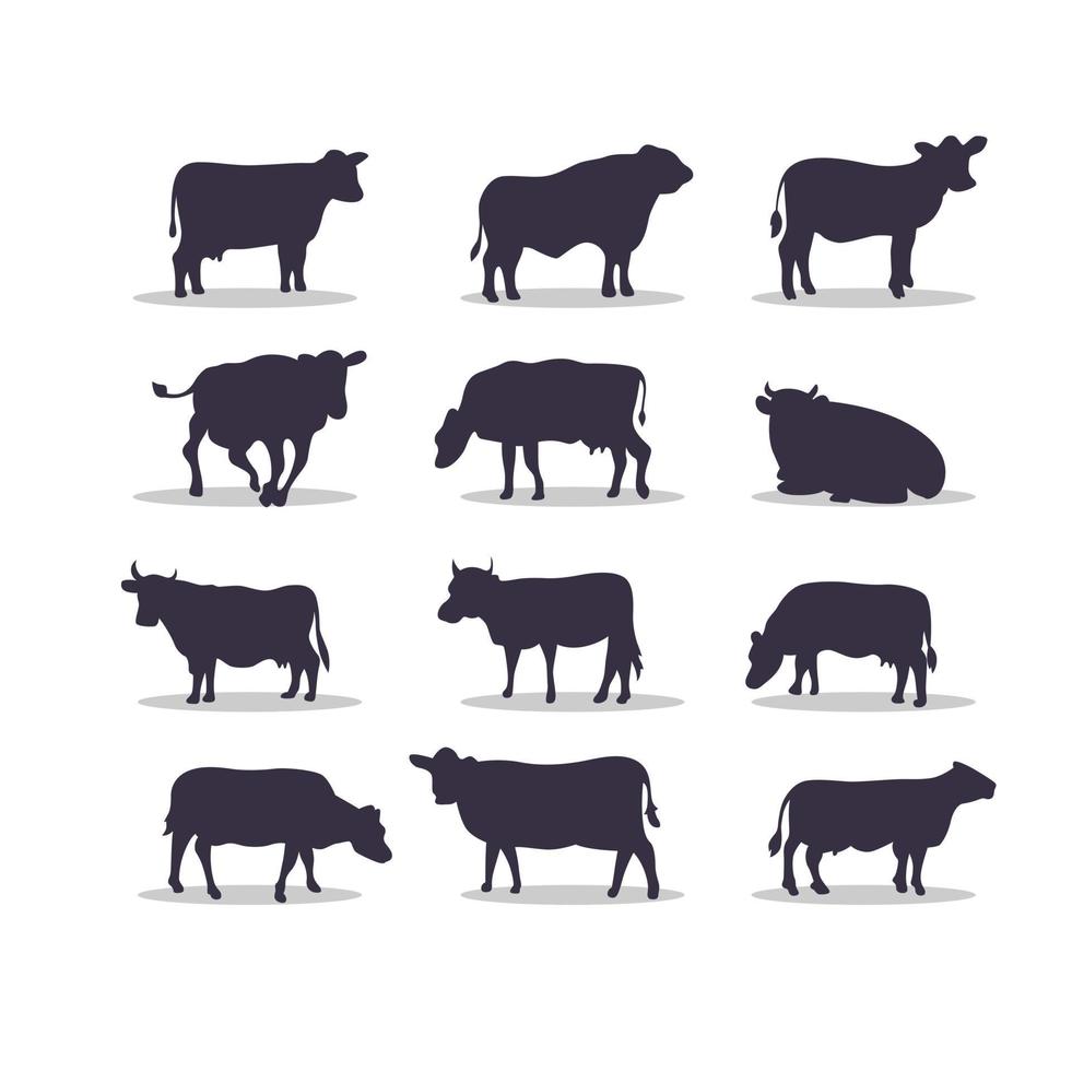 conception d'illustration vectorielle silhouette vache vecteur