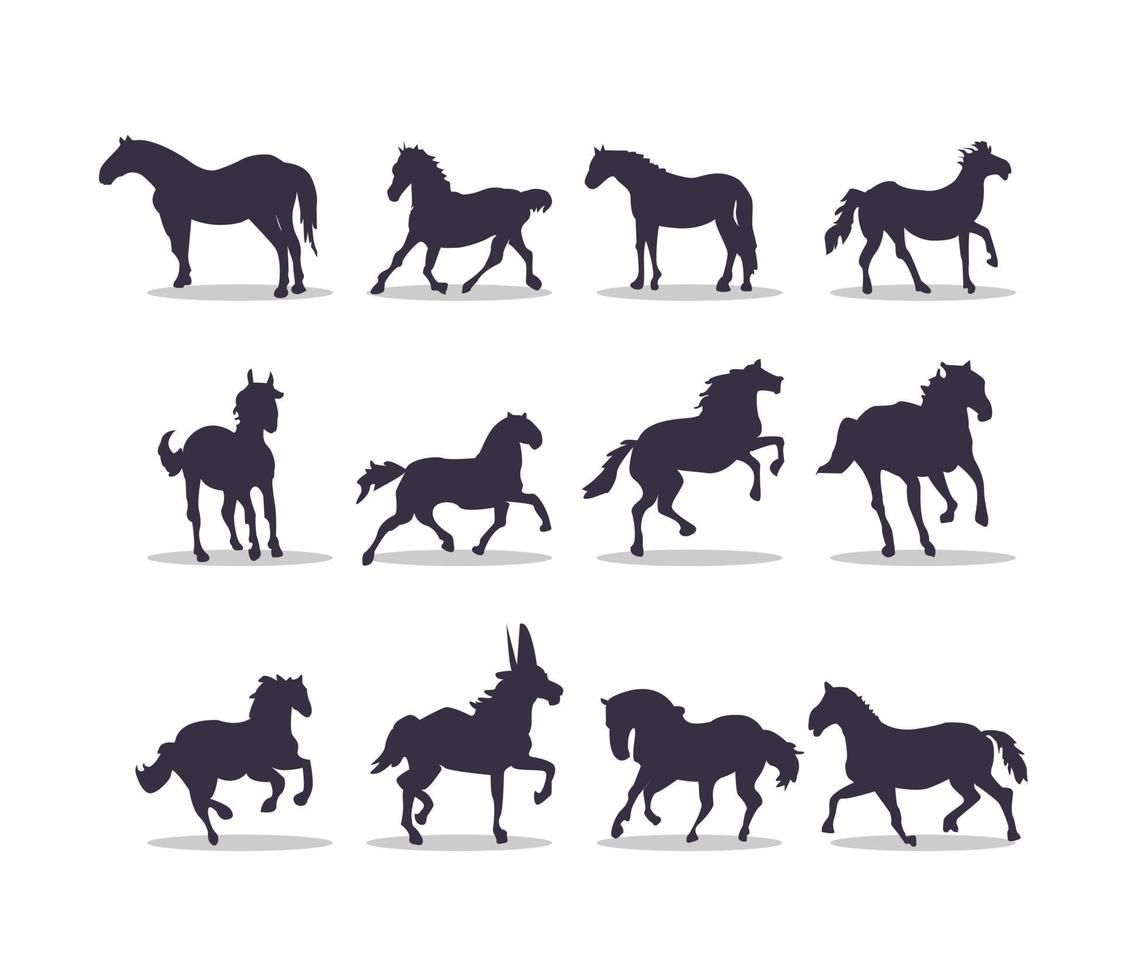 conception d'illustration vectorielle silhouette cheval vecteur