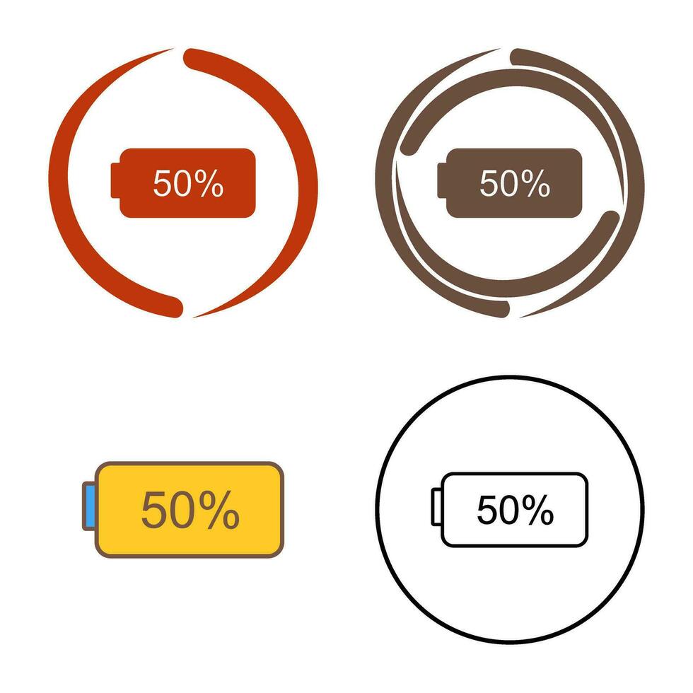 icône de vecteur de demi-batterie unique