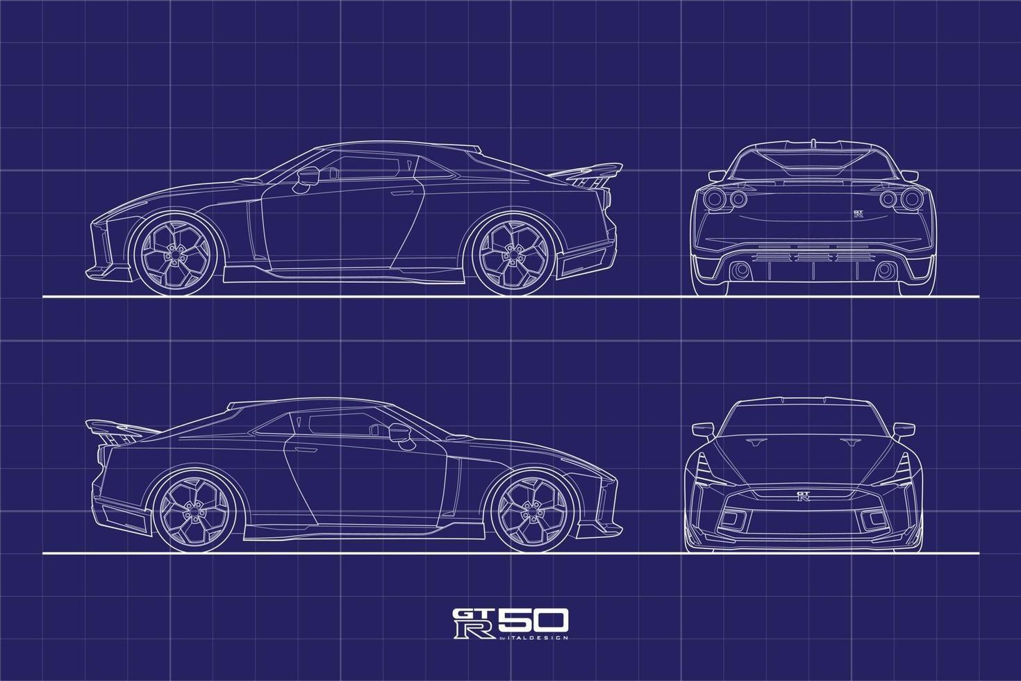 dessin contour course japon voiture de sport vecteur