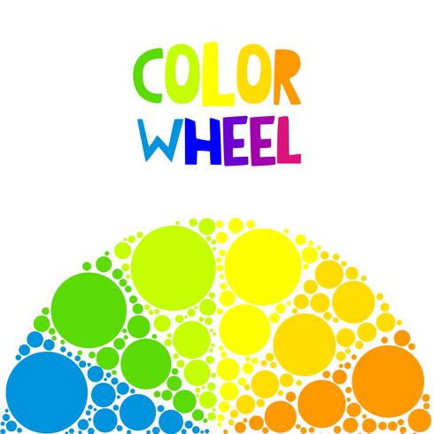 Roue chromatique ou cercle de couleurs sur fond vecteur