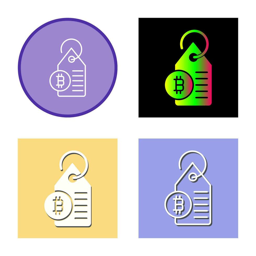 icône de vecteur de balise d'étiquette bitcoin