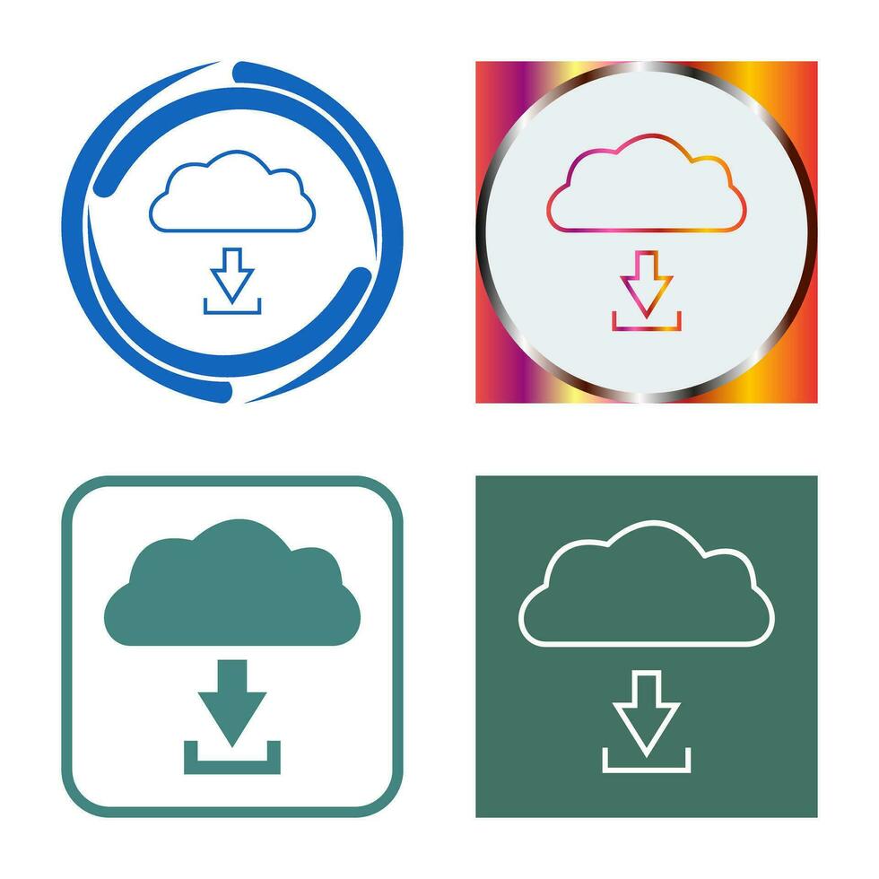 téléchargement unique à partir de l'icône de vecteur de nuage