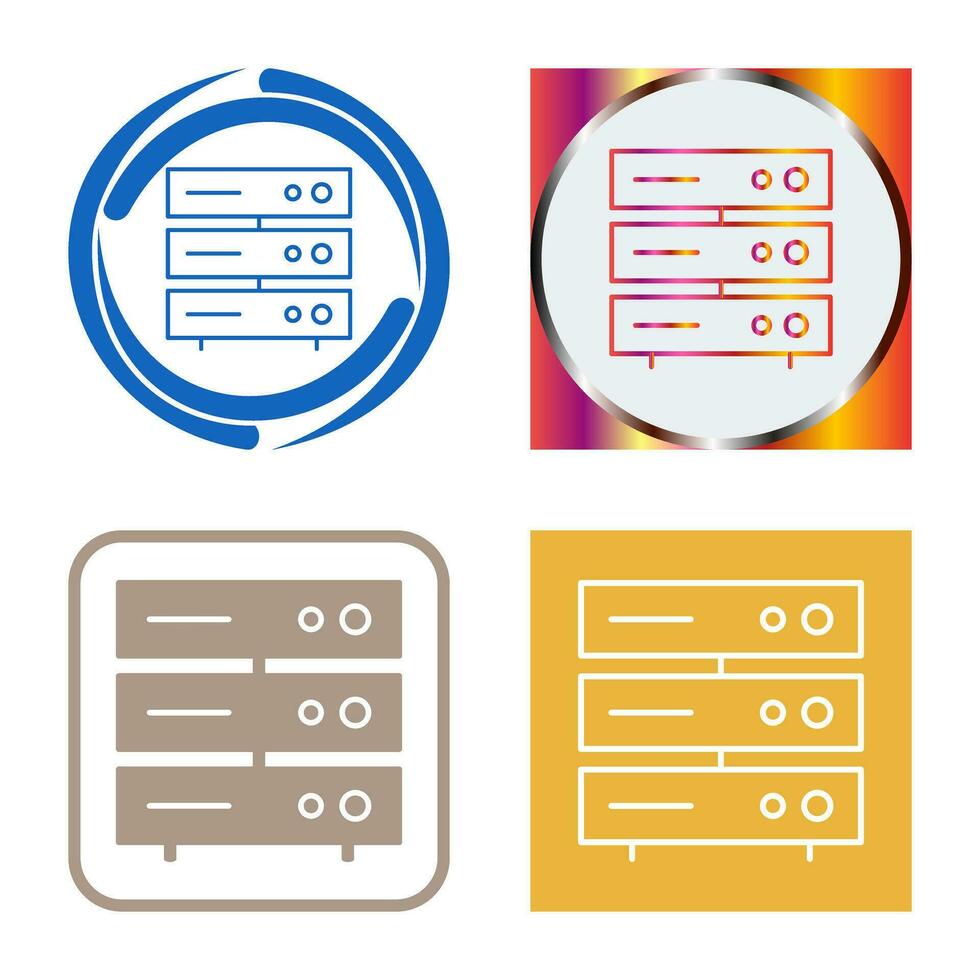 icône de vecteur de réseau de serveur unique