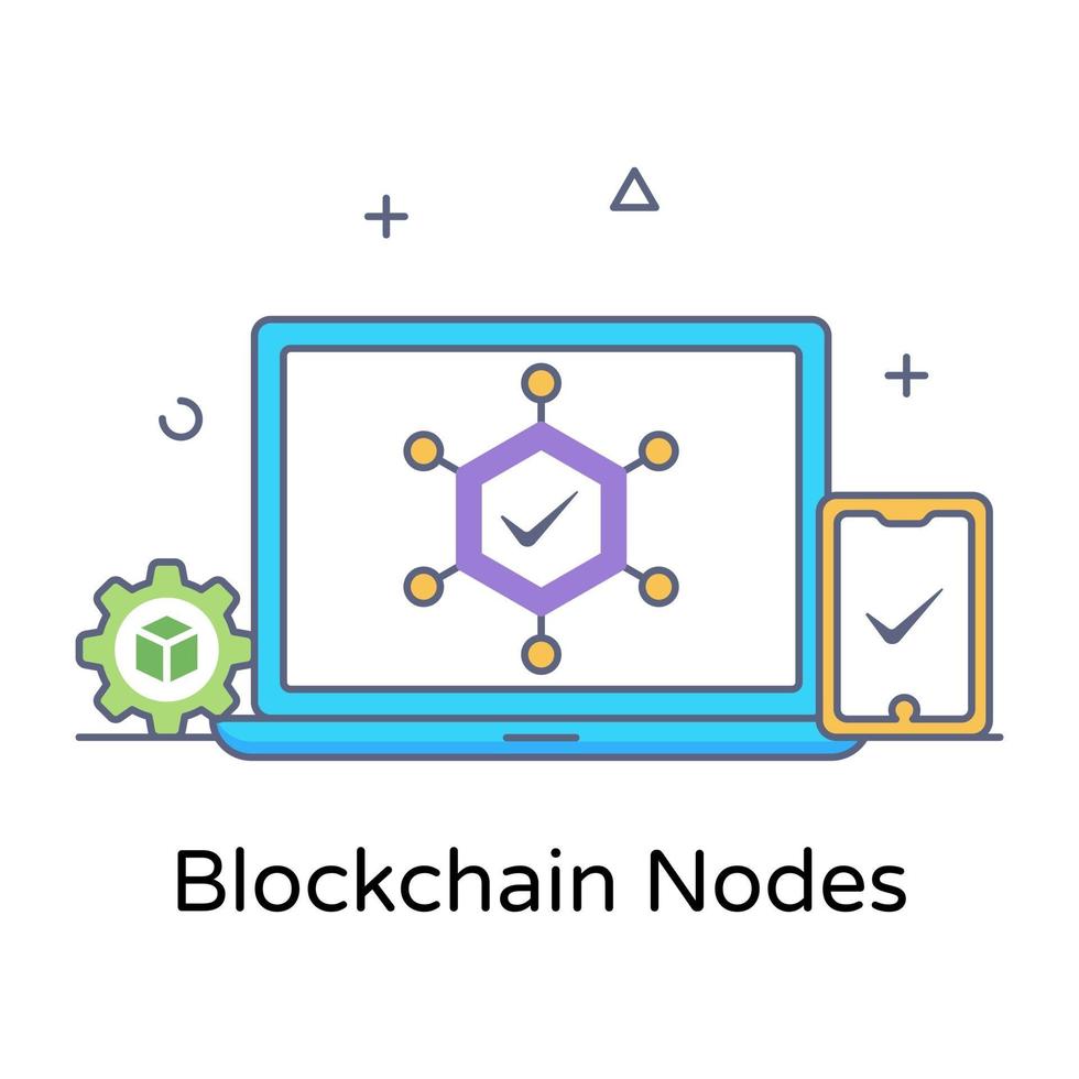 nœuds et réseau blockchain vecteur