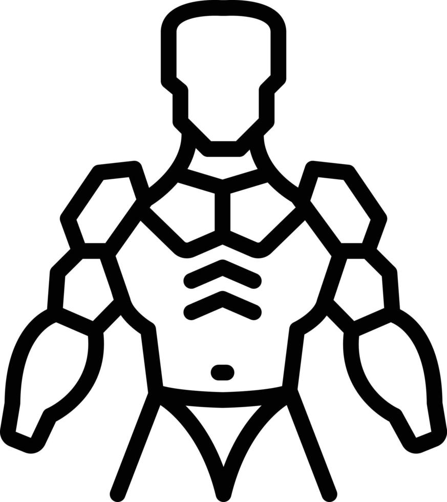 icône de ligne pour exosquelette vecteur