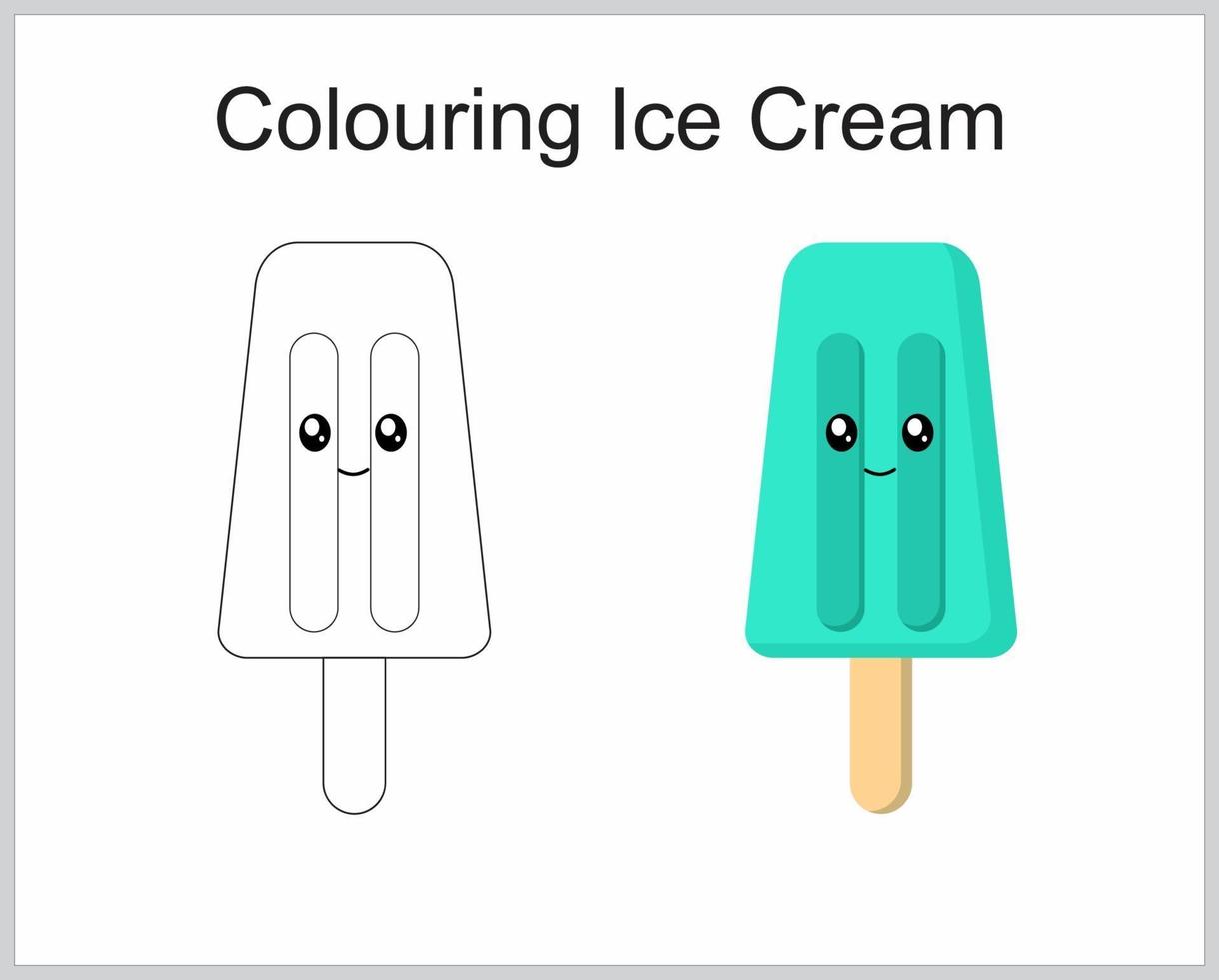 colorier une glace pour apprendre à colorier vecteur
