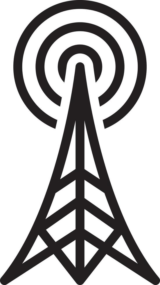 icône de ligne pour la tour radio vecteur