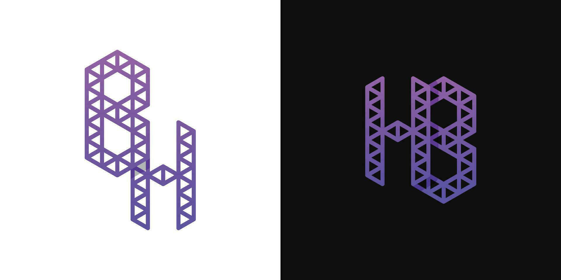 des lettres bh et hb polygone logo ensemble, adapté pour affaires en relation à polygone avec bh et hb initiales. vecteur