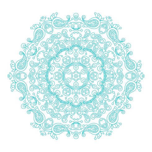 Mandala ésotérique floral vintage d&#39;ornement rond. vecteur