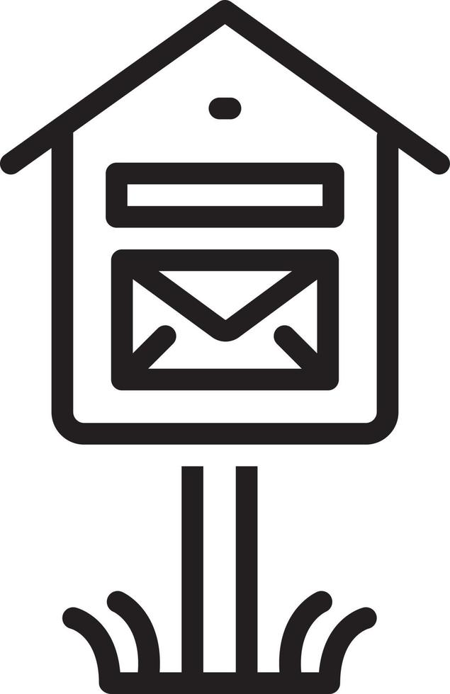 icône de ligne pour la boîte aux lettres vecteur