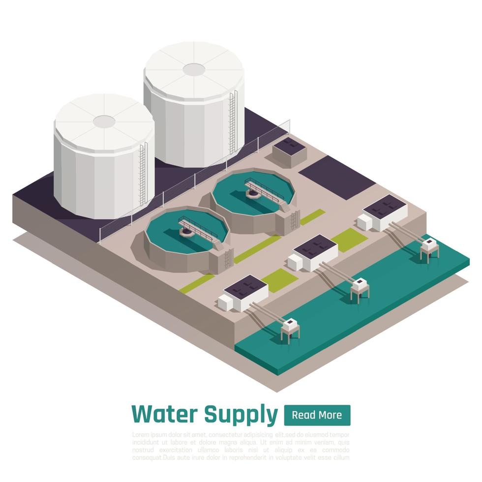 ensemble isométrique d'approvisionnement en eau vecteur