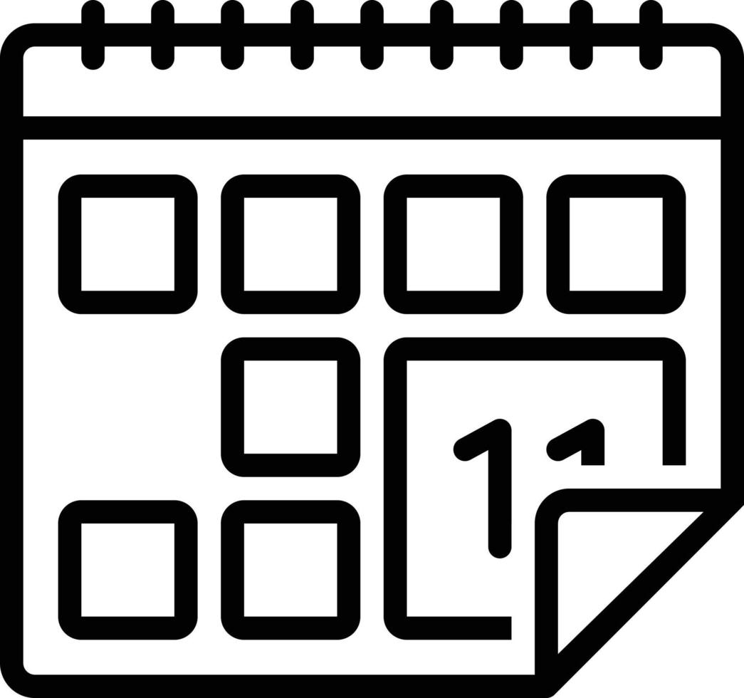 icône de la ligne pour le calendrier vecteur