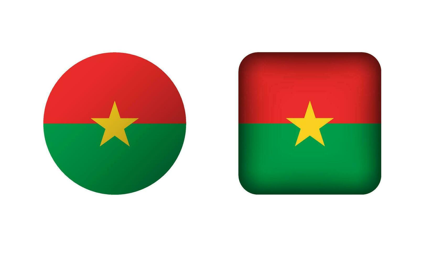 plat carré et cercle burkina faso drapeau Icônes vecteur