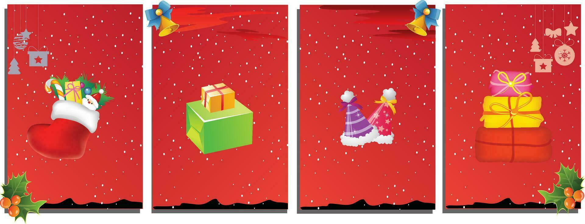 collection une ensemble de réaliste Noël décorations. 3d rendre vecteur illustration. conception élément pour salutation carte ou invitation.