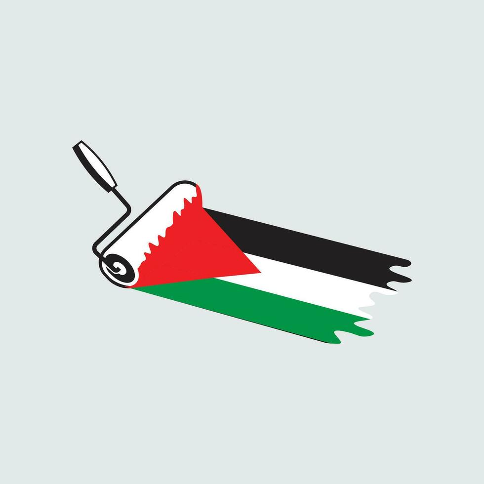 international journée de solidarité avec le palestinien gens avec drapeau et La peinture vecteur illustration