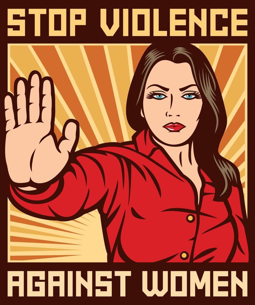 affiche stop à la violence faite aux femmes vecteur