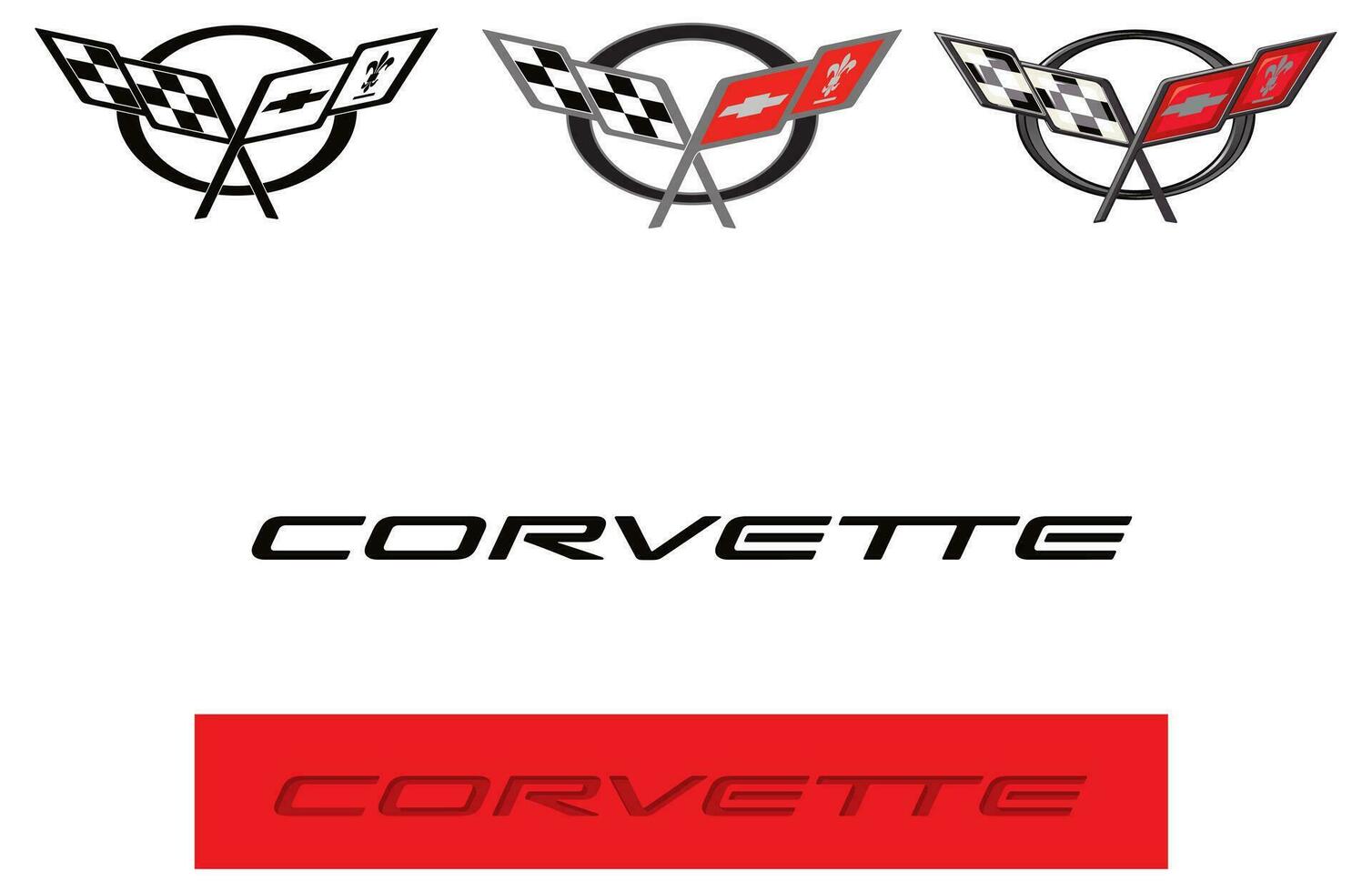 Chevrolet corvette logo vecteur illustration