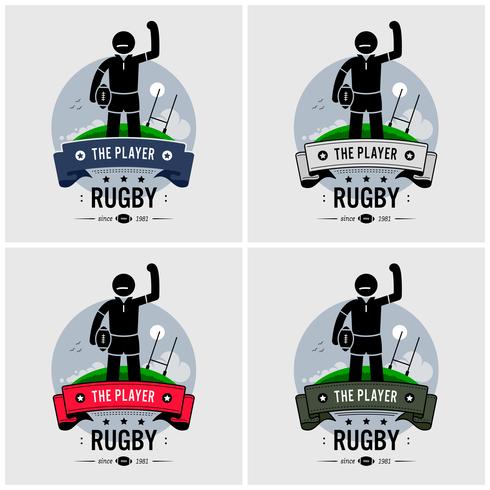 Création du logo du club de rugby. vecteur