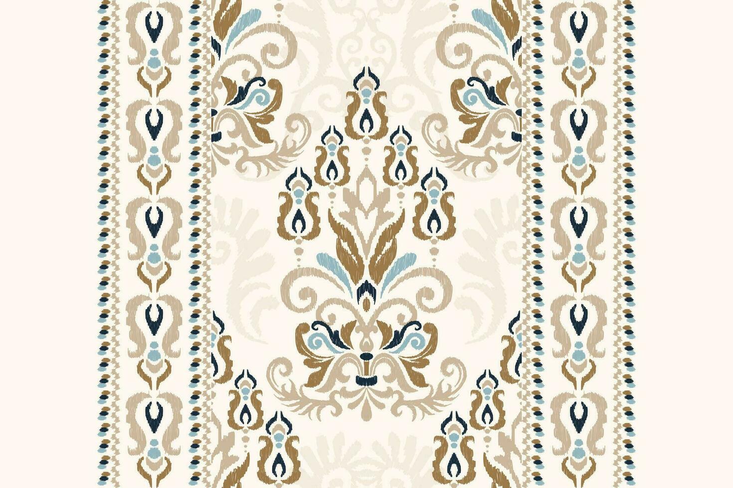 ikat floral paisley broderie sur blanc background.ikat ethnique Oriental modèle traditionnel.aztèque style abstrait vecteur illustration.design pour texture,tissu,habillement,emballage,décoration,écharpe,tapis