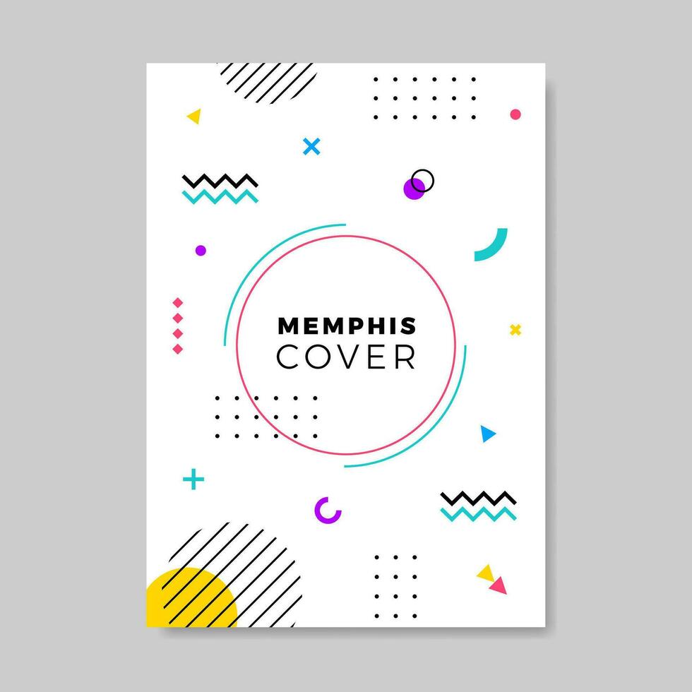 couverture conception avec memphis style. vecteur illustration.