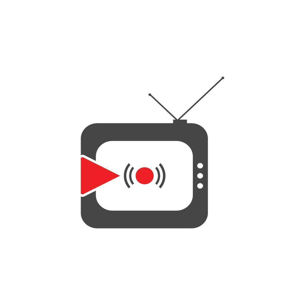 vivre la télé diffusion logo vecteur modèle illustration