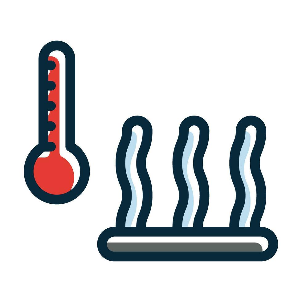 thermique vecteur épais ligne rempli foncé couleurs