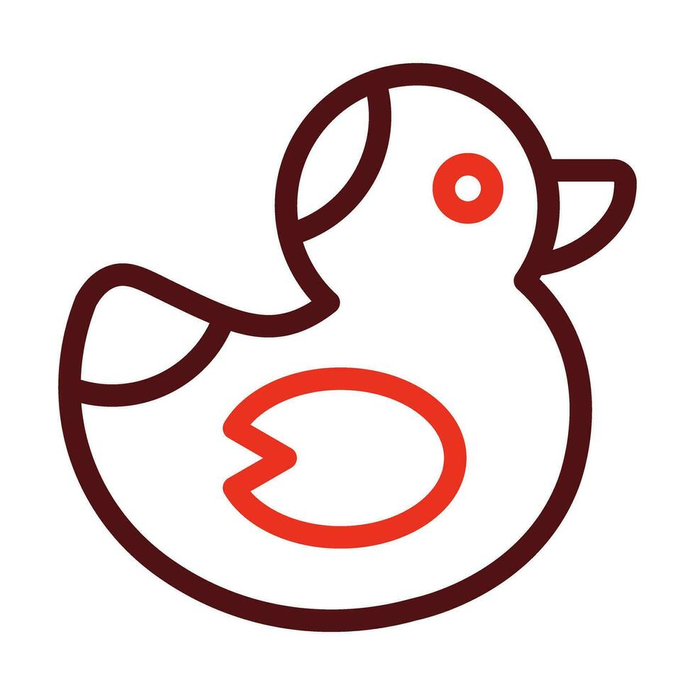 caoutchouc canard épais ligne deux couleurs icône conception vecteur