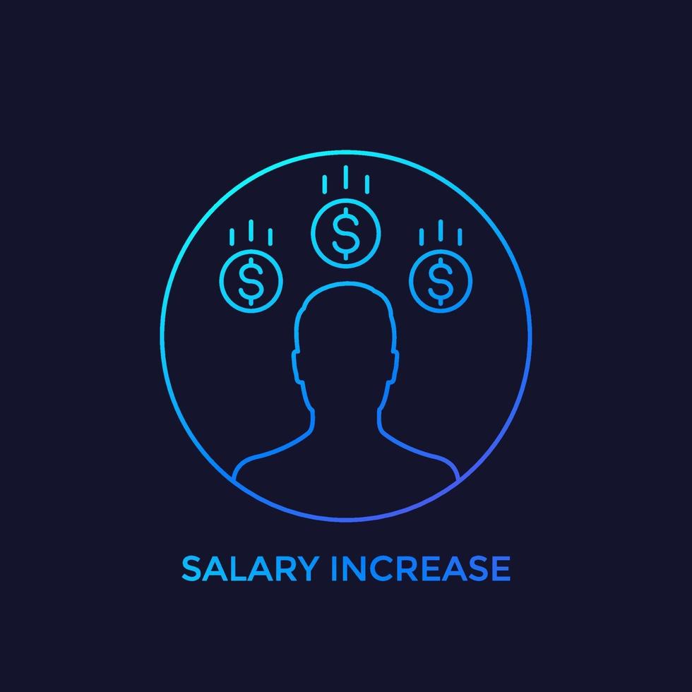 augmentation de salaire, icône linéaire vecteur