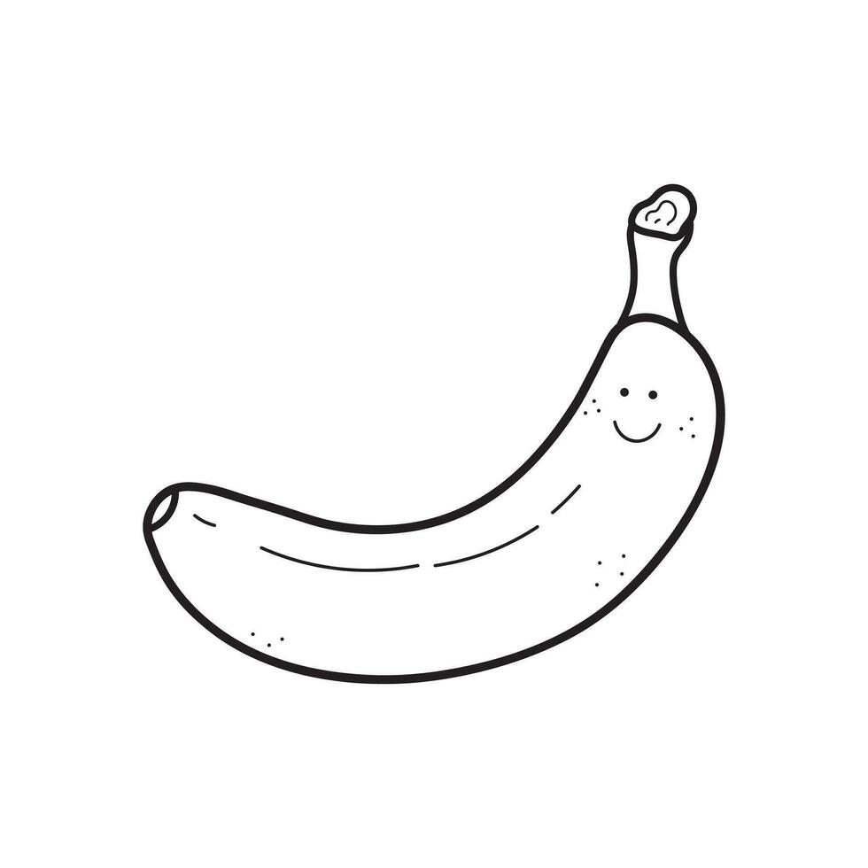 main tiré vecteur illustration Couleur les enfants souriant fruit banane clipart