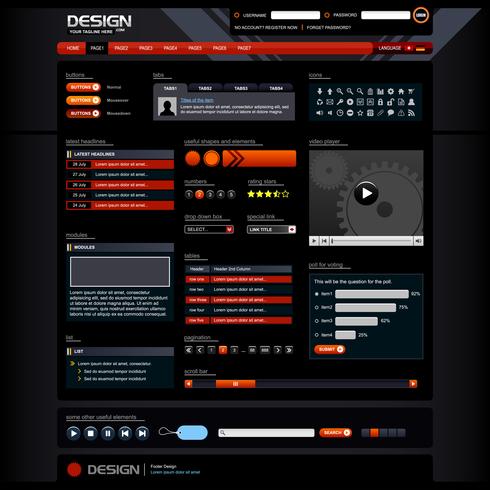 Modèle d&#39;élément de conception Web. vecteur