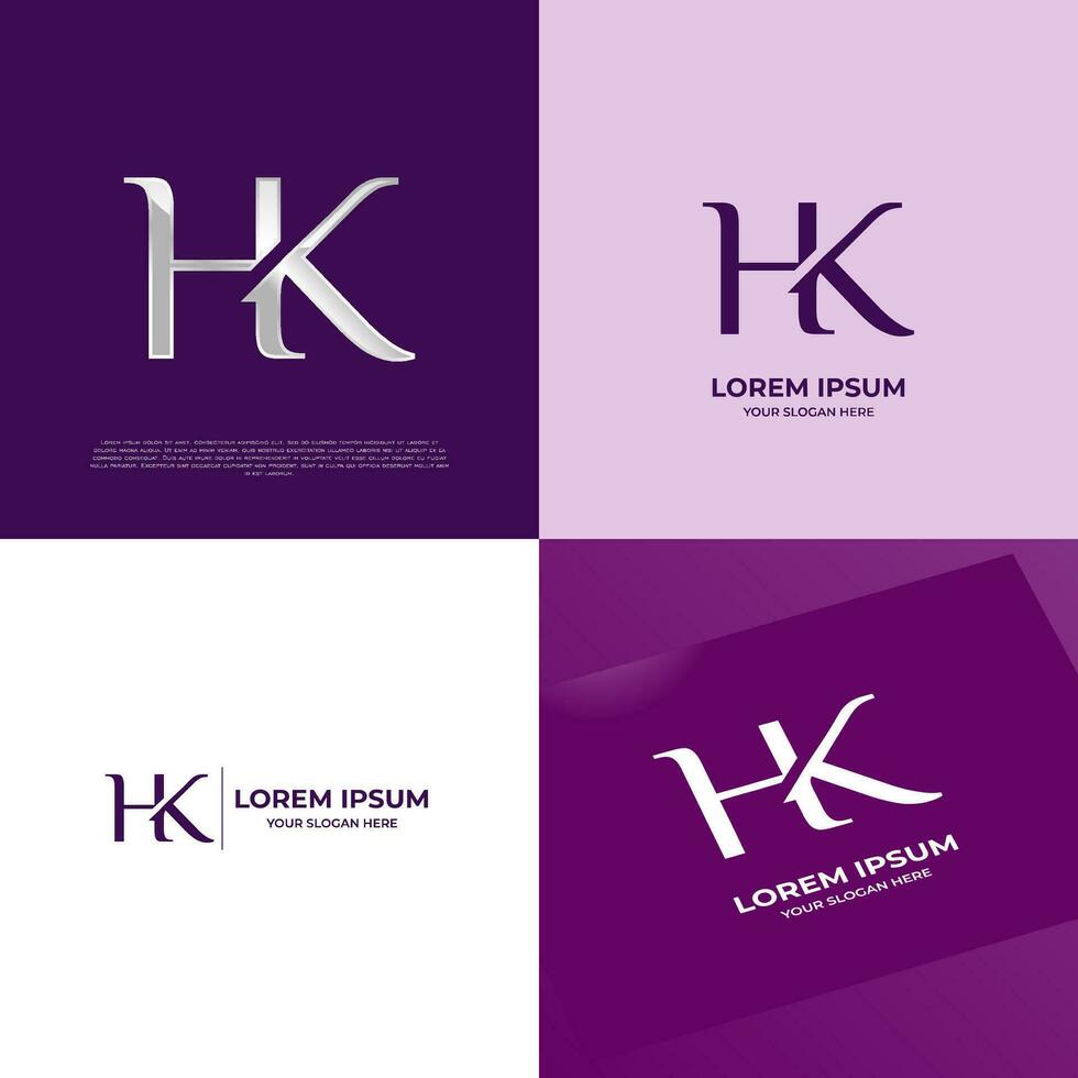 hk initiale moderne typographie emblème logo modèle pour affaires vecteur