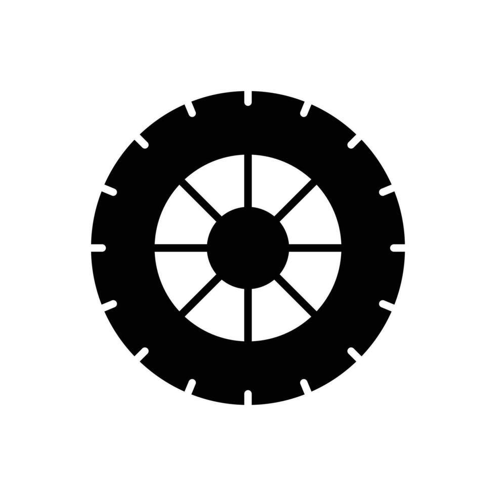 roue icône. solide icône vecteur