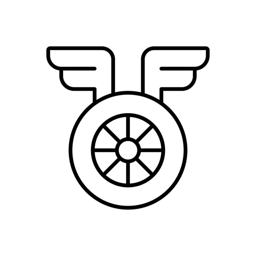 roue avec ailes logo vecteur