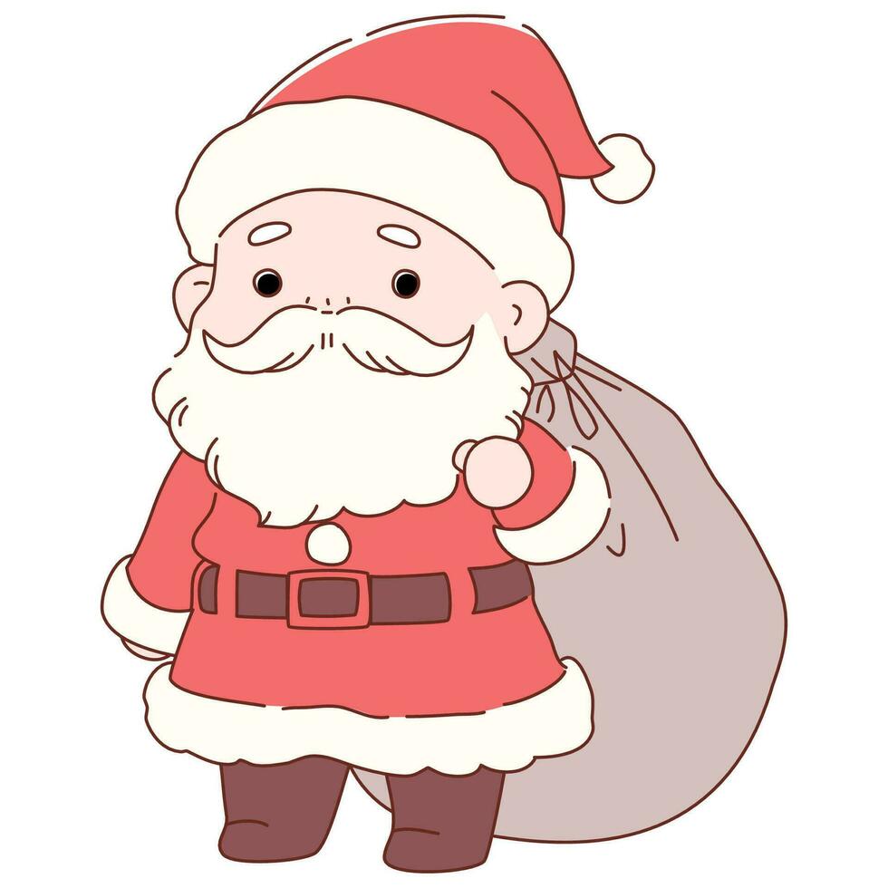 Père Noël claus dessin animé mignonne vecteur