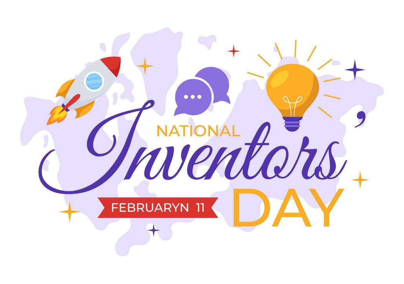 nationale inventeurs journée vecteur illustration sur février 11 fête de génie innovation à honneur créateur de science dans plat dessin animé Contexte