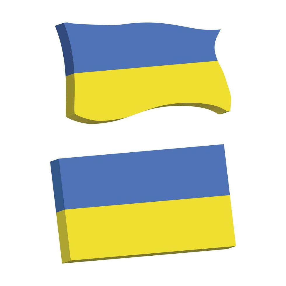 Ukraine drapeau 3d forme vecteur illustration