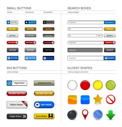 Élément de bouton de conception Web. vecteur