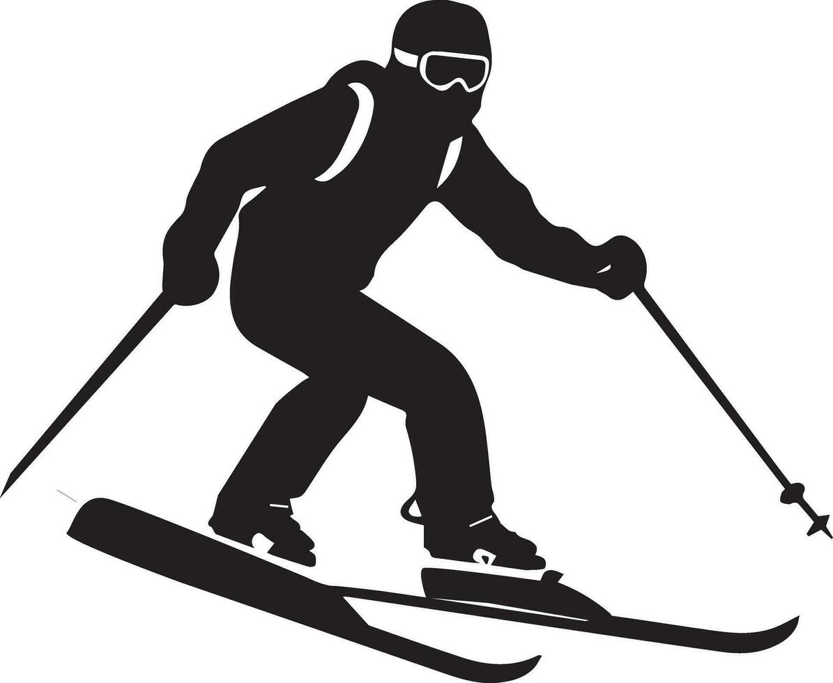 une skieur vecteur silhouette illustration noir Couleur