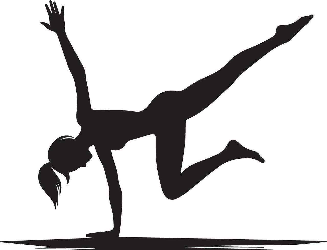 femme pousser en haut yoga pose vecteur silhouette illustration